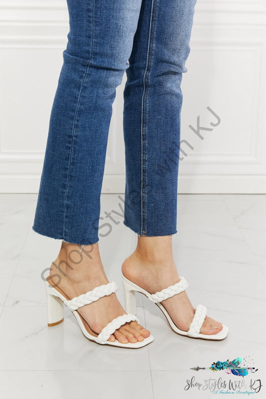 In Love Double Braided Block Heel Sandal In White Shoes