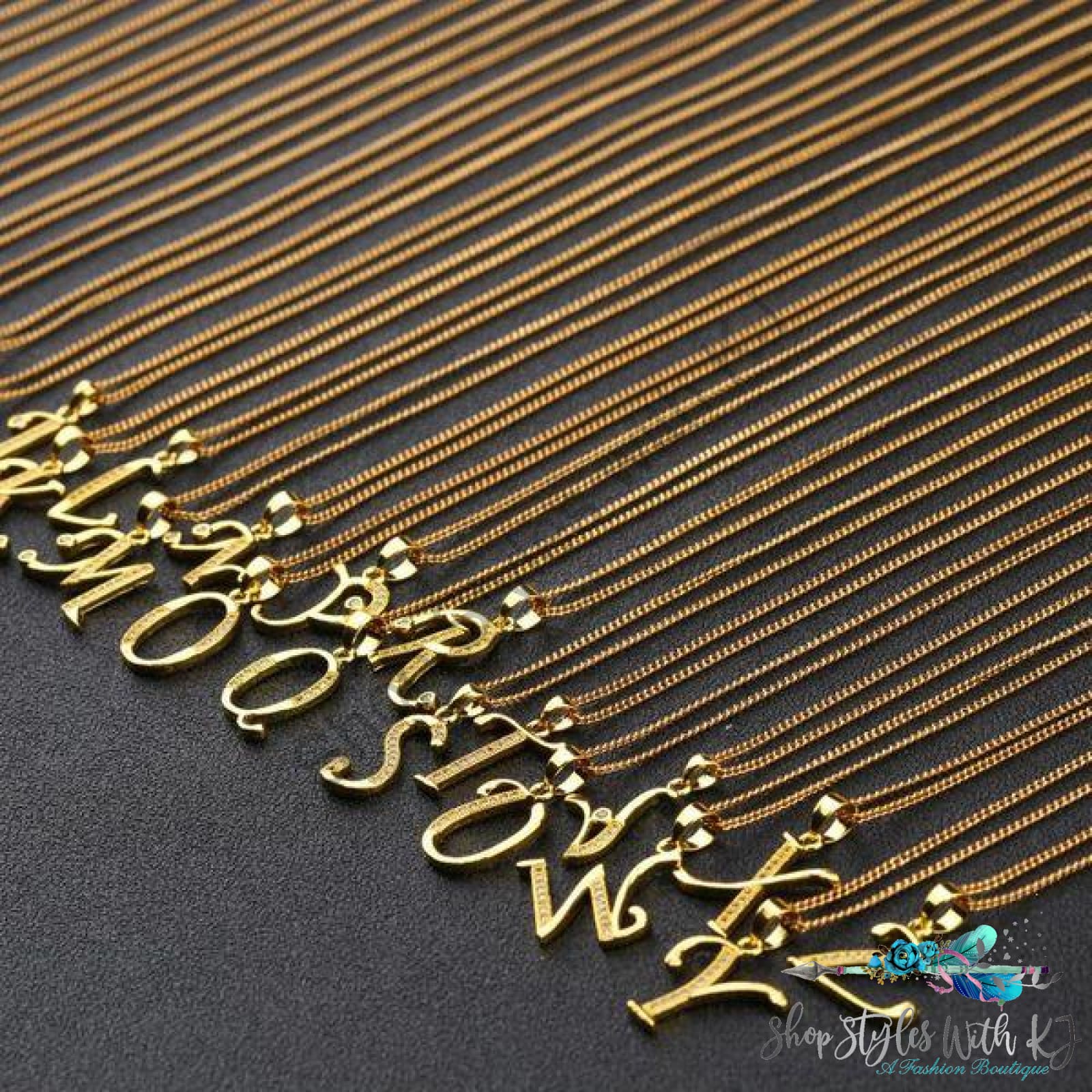 Initial Alphabet Necklace 18K Gold Plated A-Z Necklace