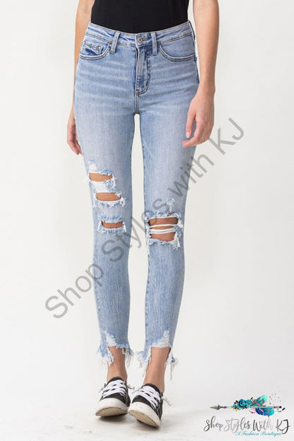 Lauren Distressed High Rise Skinny Jeans Light / 24 Pants