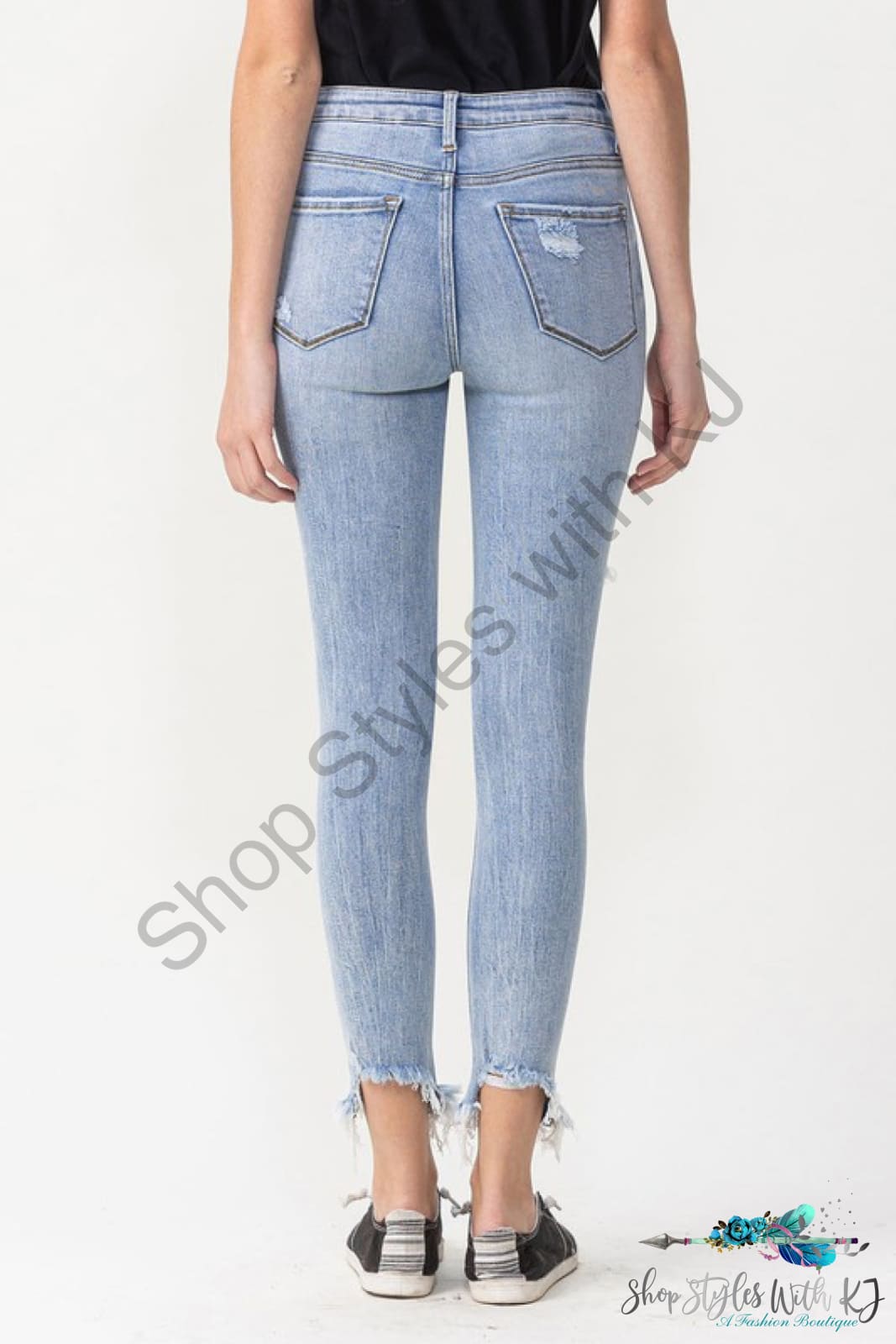 Lauren Distressed High Rise Skinny Jeans Pants