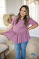 Lost Without You - Mauve Peplum Shirts & Tops