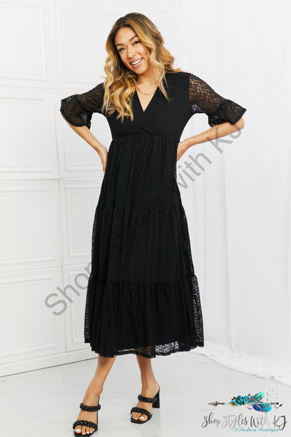 Lovely Lace Tiered Dress Black / S Dresses