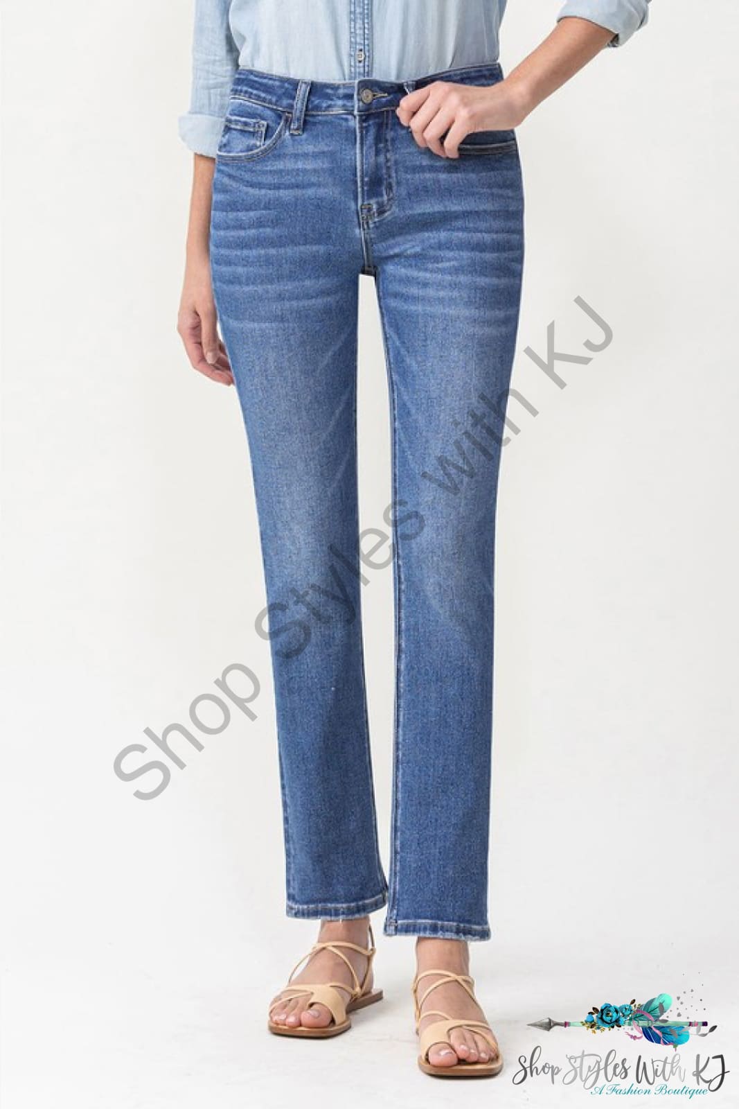 Maggie Midrise Slim Ankle Straight Jeans Medium / 24 Pants
