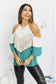 Melina Color Block Cold-Shoulder Blouse Shirts & Tops