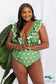 Moonlit Dip Ruffle Plunge Swimsuit In Mid Green Swimwear