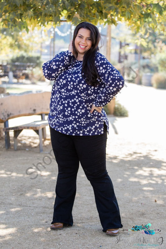 Navy And Daisy Long Sleeve Top Lastcall