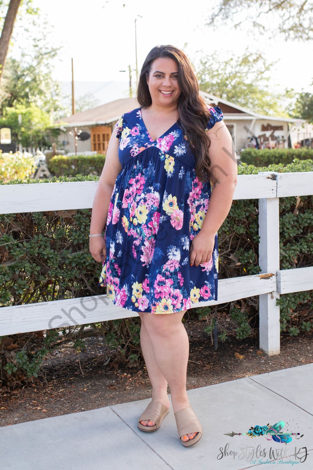 Navy Blooms Summer Dress Springintospring