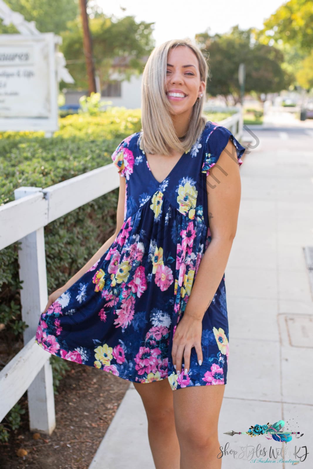 Navy Blooms Summer Dress Springintospring