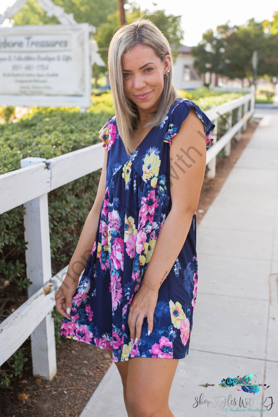 Navy Blooms Summer Dress Springintospring