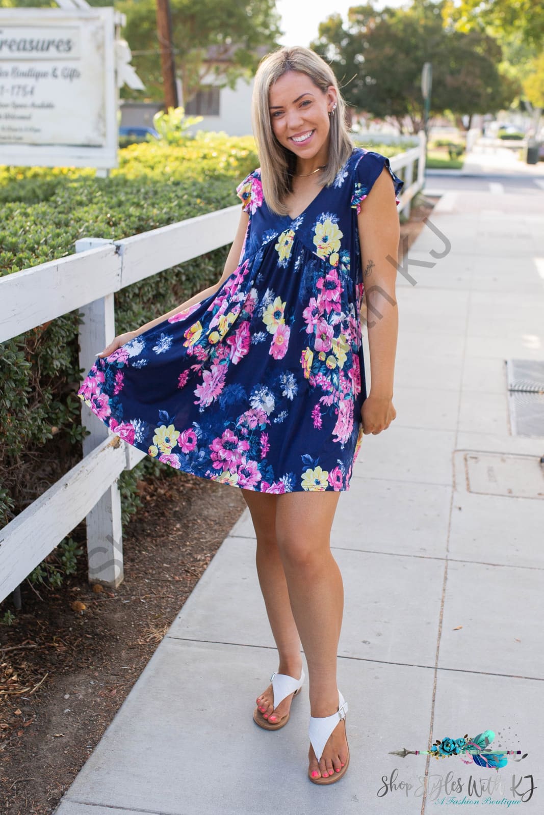 Navy Blooms Summer Dress Springintospring