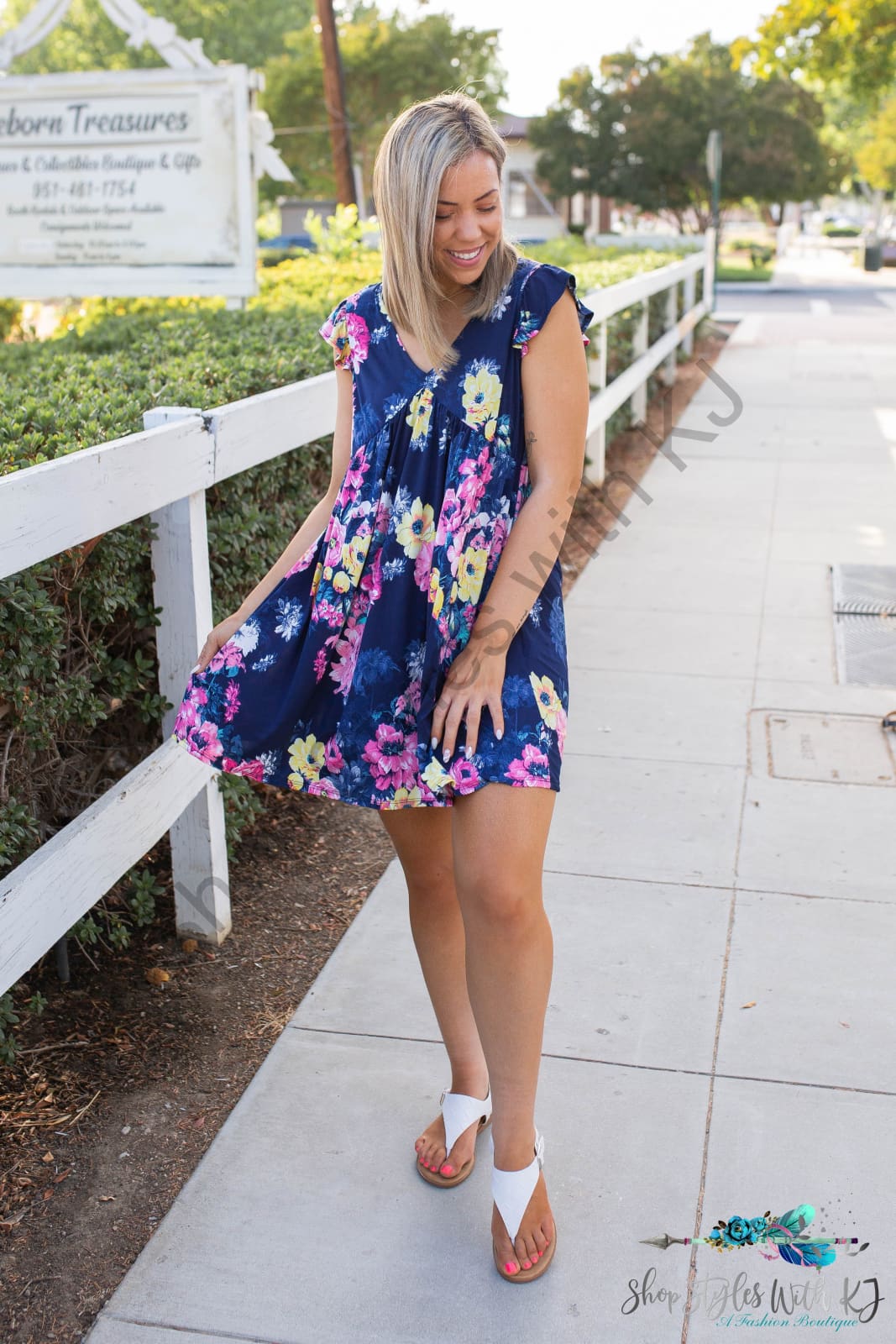 Navy Blooms Summer Dress Springintospring