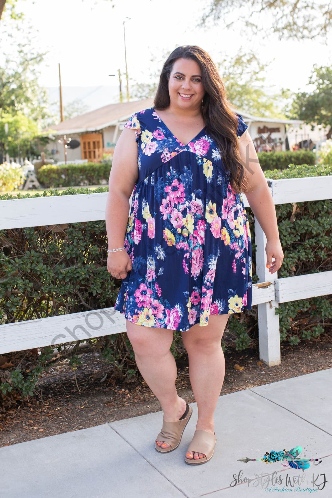 Navy Blooms Summer Dress Springintospring