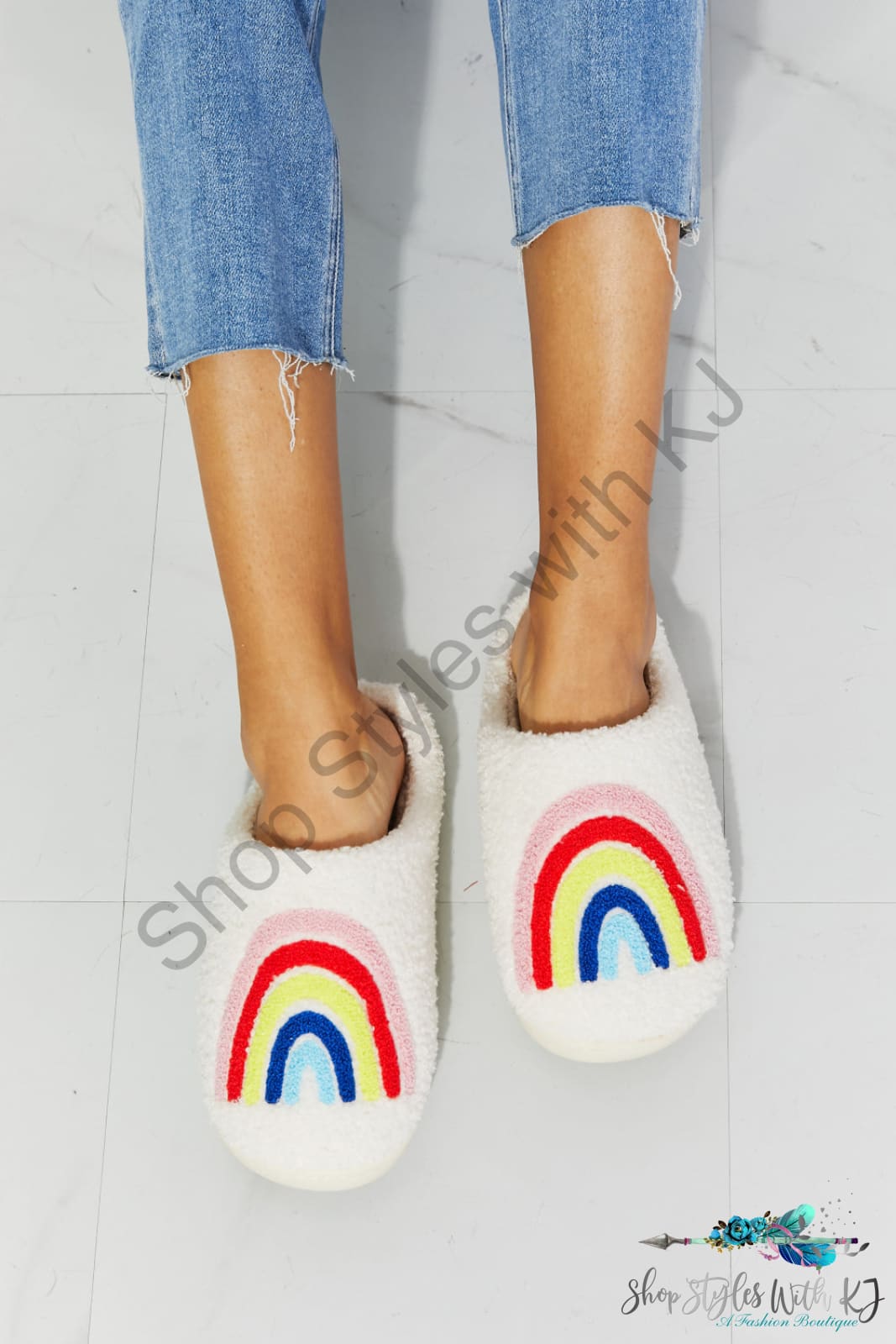 Rainbow Plush Slipper / S Shoes