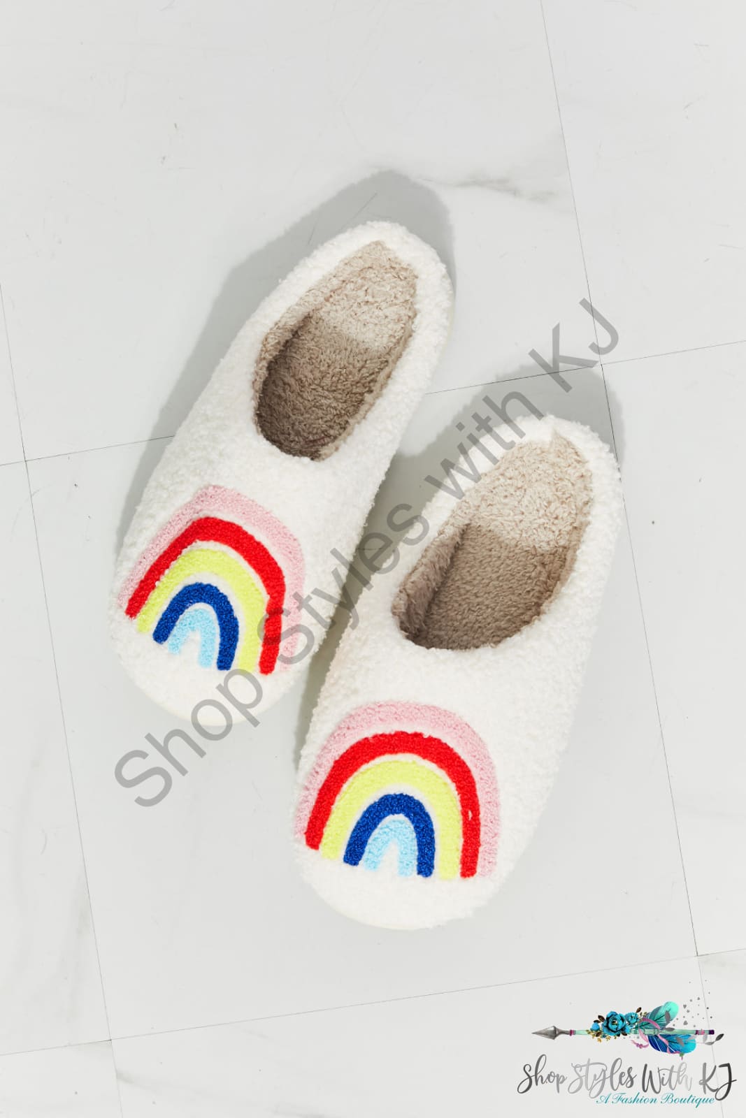 Rainbow Plush Slipper Shoes