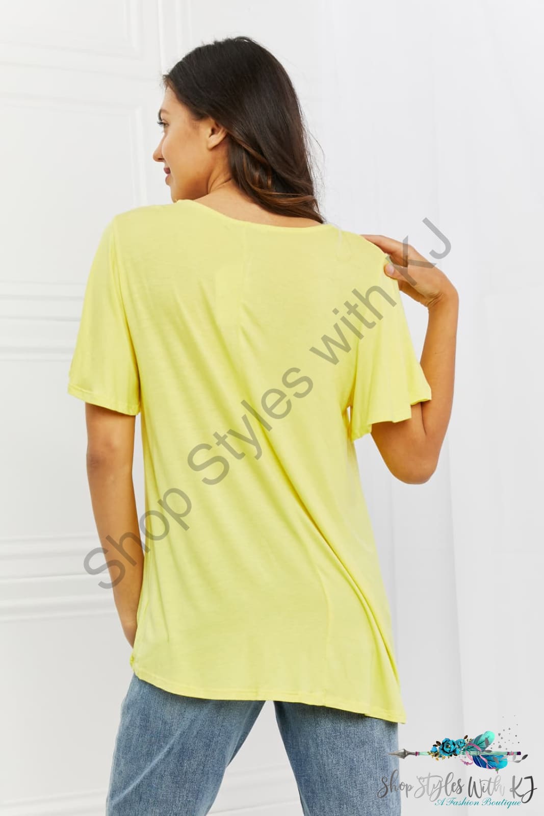Ready To Go Lace Embroidered Top In Yellow Mousse Shirts & Tops