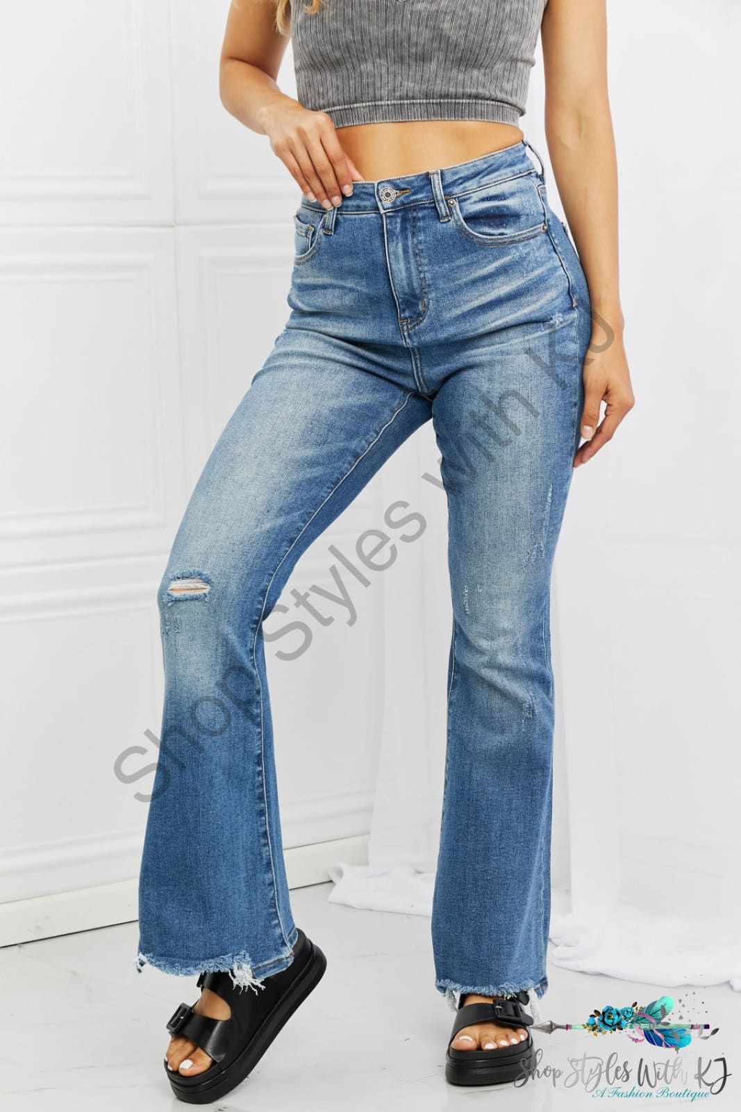 Risen Iris High Waisted Flare Jeans Medium / 1(25) Pants