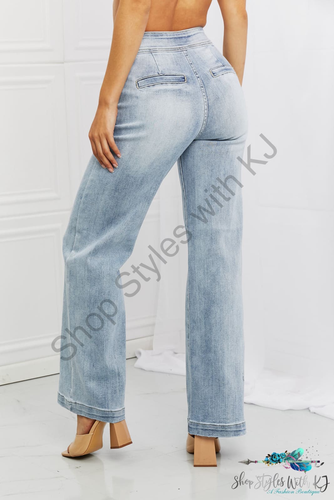 Risen Luisa Wide Flare Jeans Pants