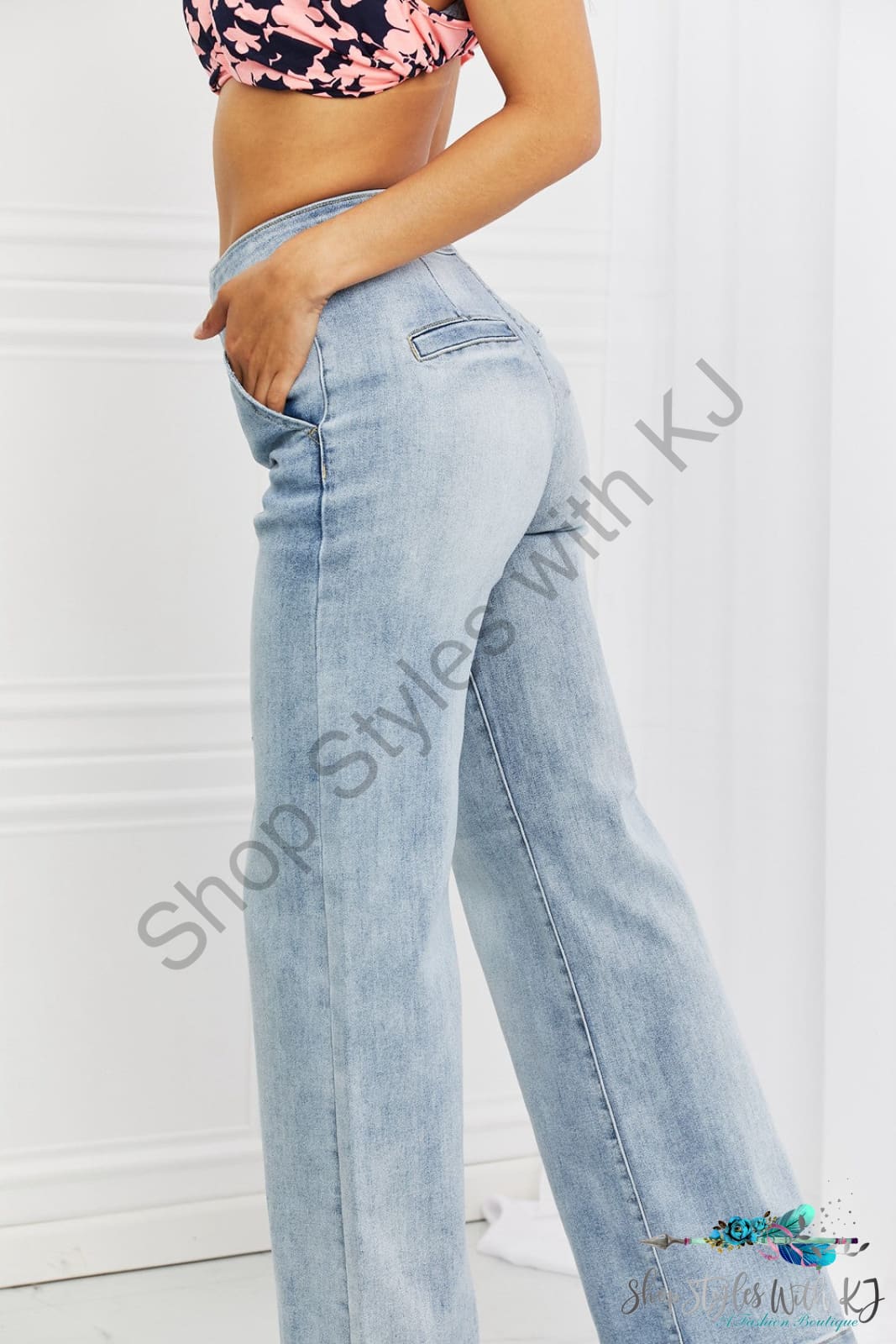 Risen Luisa Wide Flare Jeans Pants