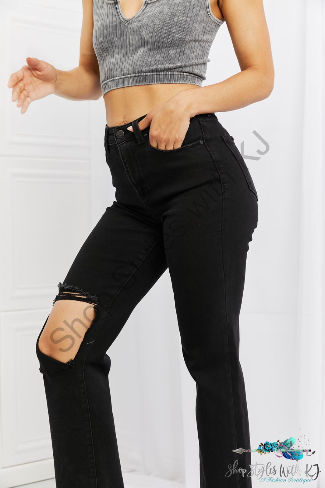 Risen Yasmin Relaxed Distressed Jeans Pants