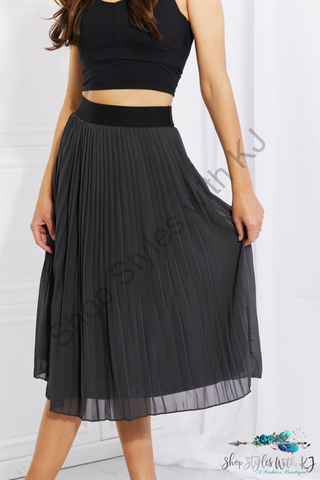 Romantic At Heart Pleated Chiffon Midi Skirt Skirts