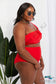 Seaside Romance Ruffle One-Shoulder Bikini In Red Swimwear