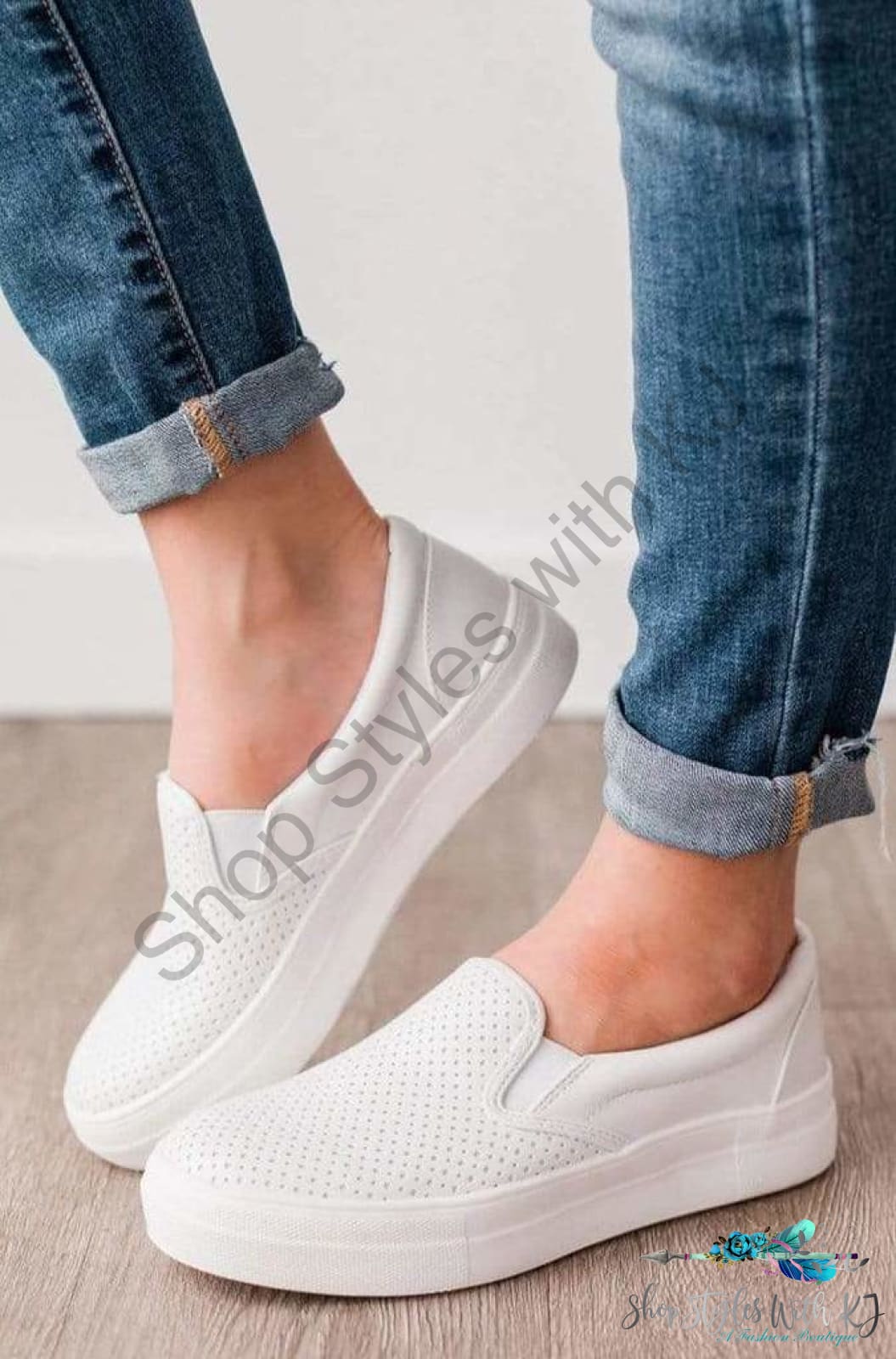 Slip Into Style On Sneakers - White Springintospring