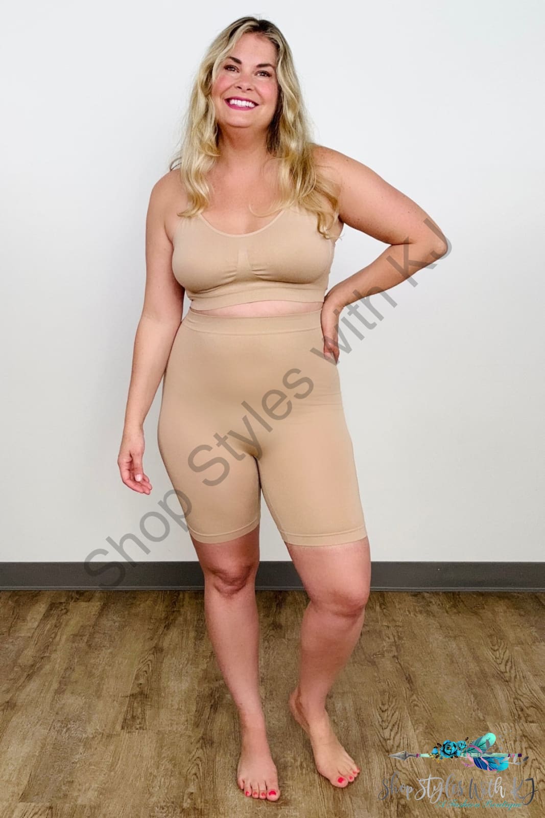Solid Seamless Sports Bra & Butt Lift Shorts Set Nude / S Active Sets