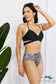 Summer Splash Halter Bikini Set In Black Swimwear