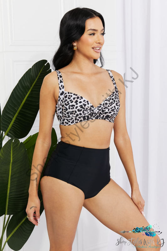 Take A Dip Twist High-Rise Bikini In Leopard / S Swimwear