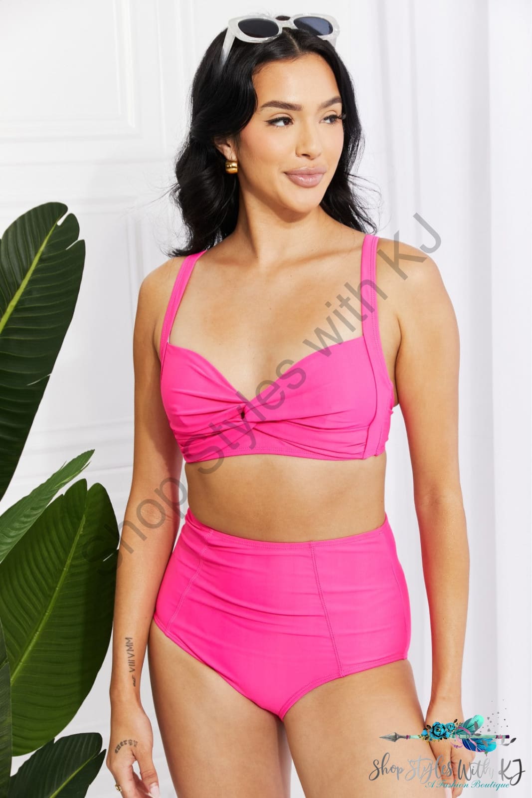 Take A Dip Twist High-Rise Bikini In Pink Swimwear