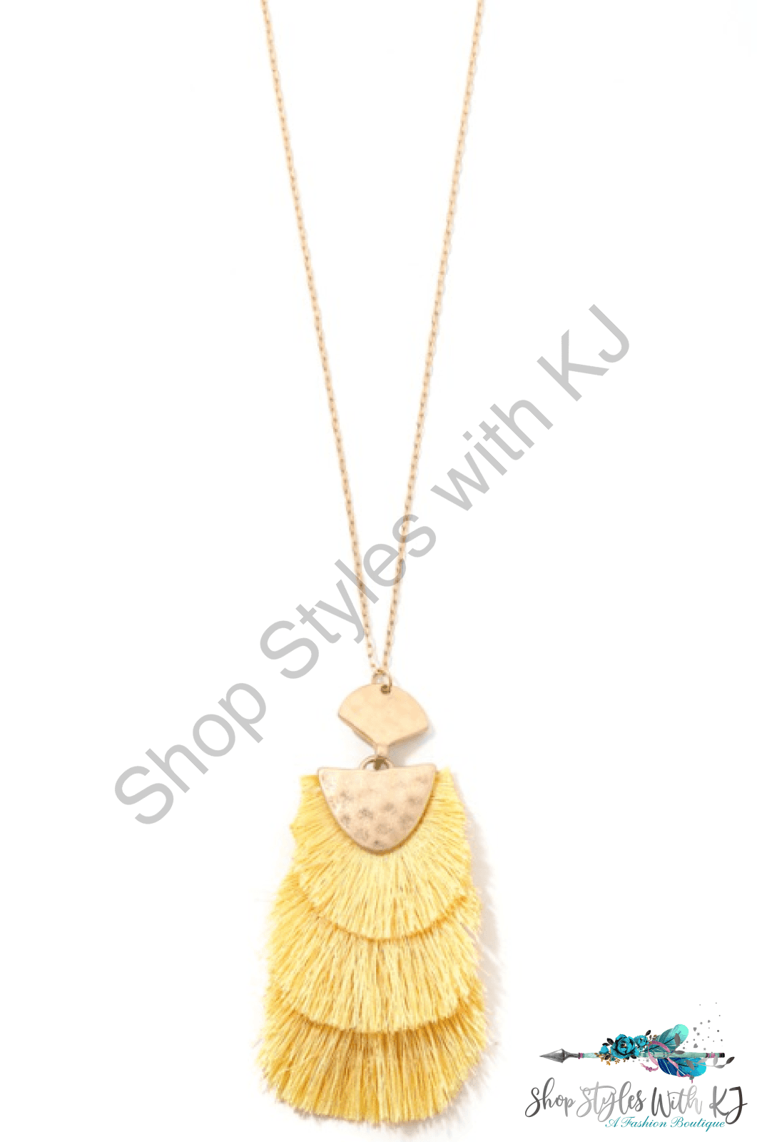 Tiered Fringe Pendant Necklace