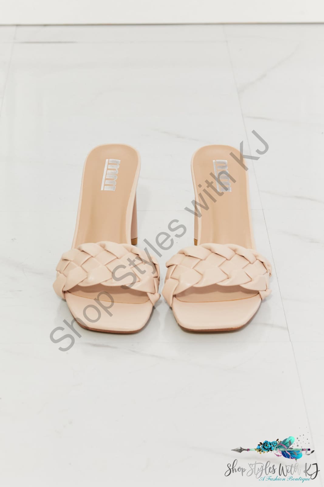 Top Of The World Braided Block Heel Sandals In Beige Shoes