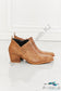 Trust Yourself Embroidered Crossover Cowboy Bootie In Caramel Shoes