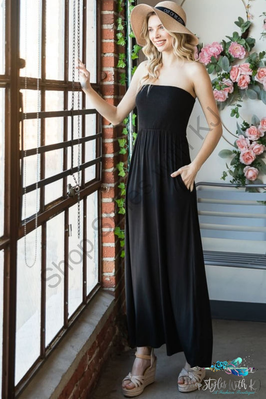 Vanna Strapless Maxi Dress Black / S Dresses