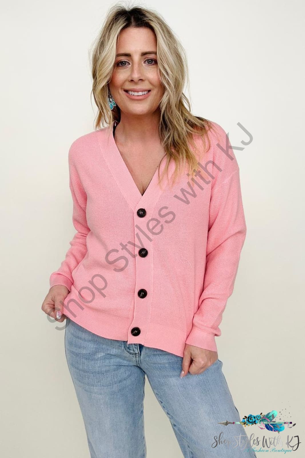 Viscose Sweater Cardigan Dusty Pink / S Cardigans