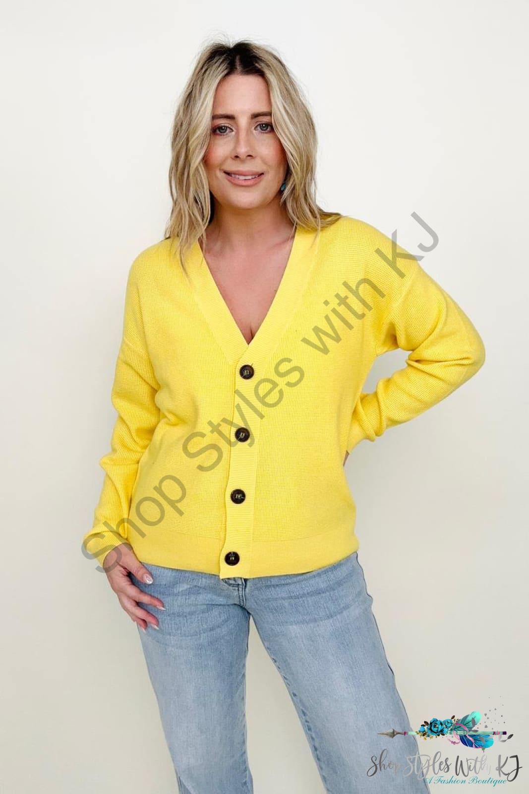Viscose Sweater Cardigan Yellow / S Cardigans