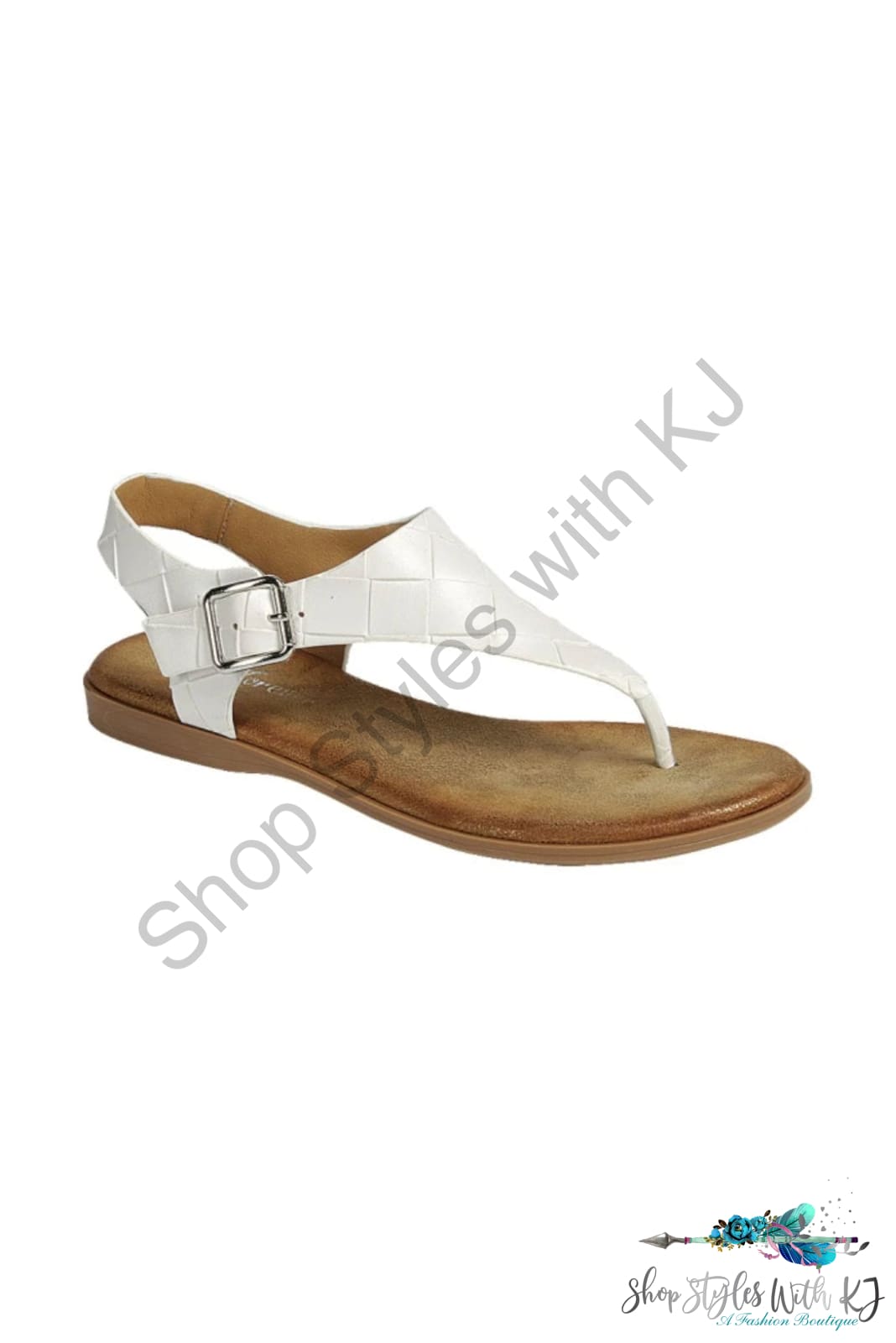 White Braided Slingback Sandal Kjb