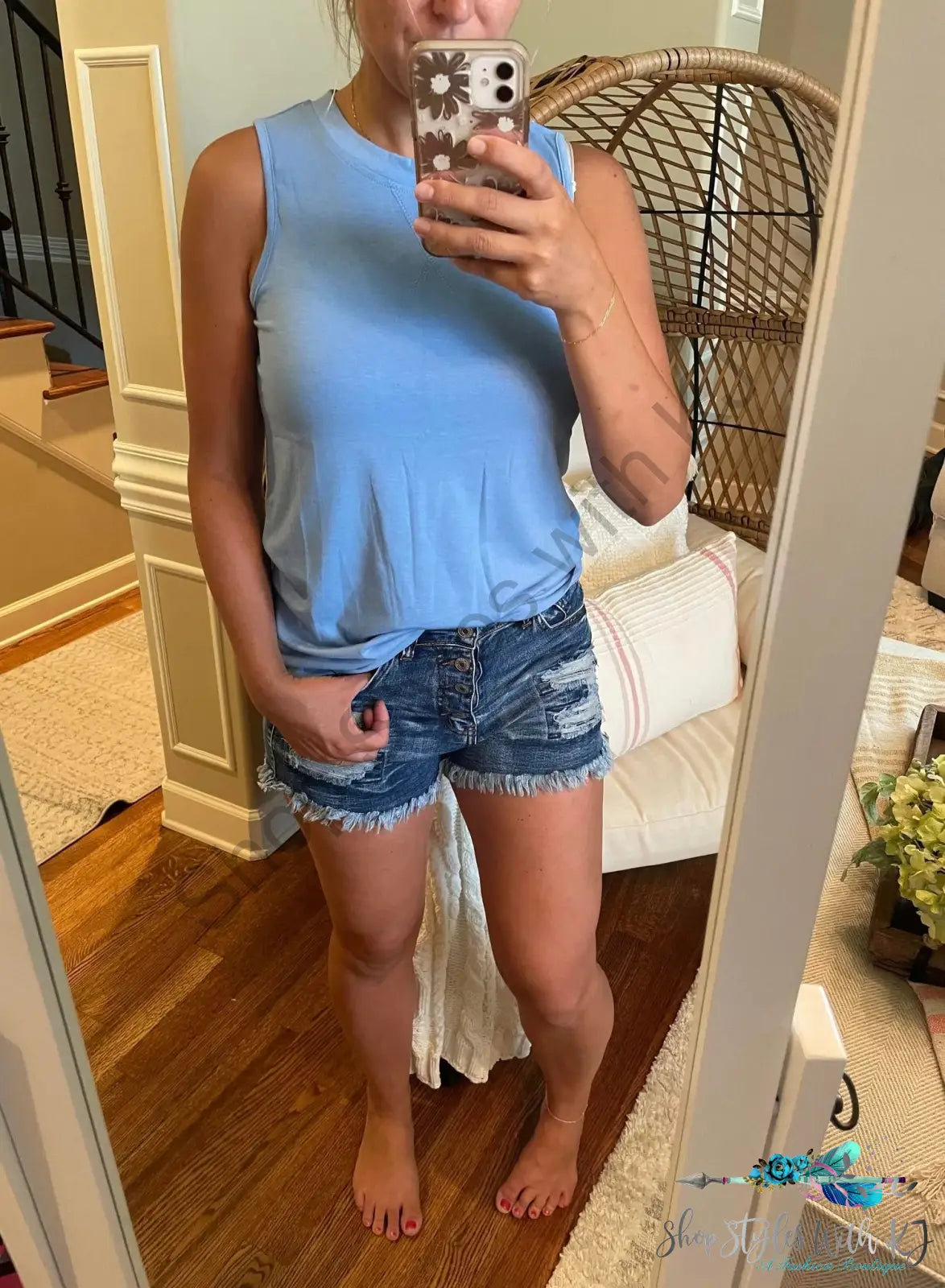 Womens Muscle Tank Small / Carolina Blue Shirts & Tops